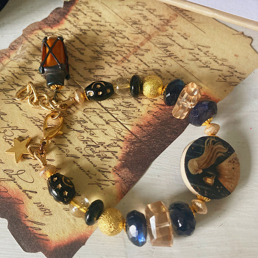 Women’s Mystical Guiding Light Dark Academia Whimsi-Gothic Clasp Bracelet