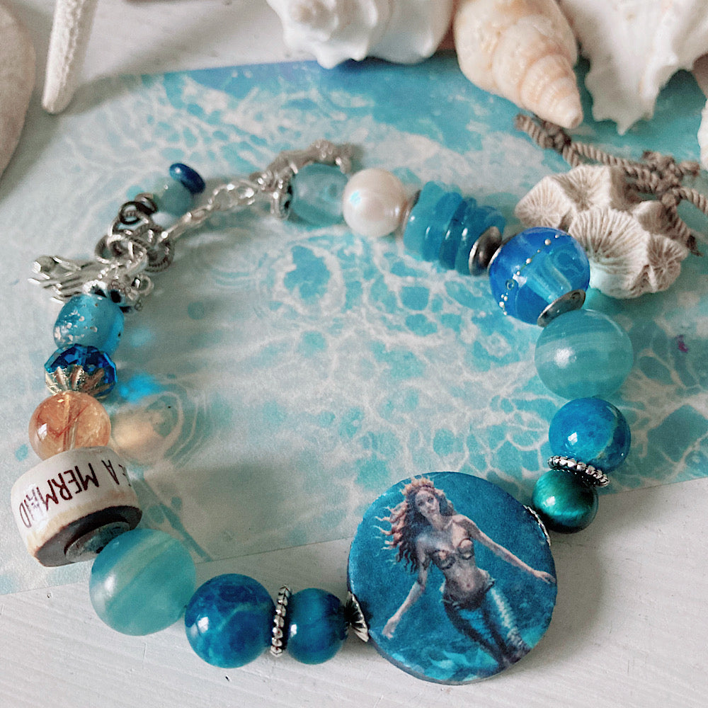 Women’s Summer Mermaid Coastal Beach Surfer BohoGlam Clasp Bracelet