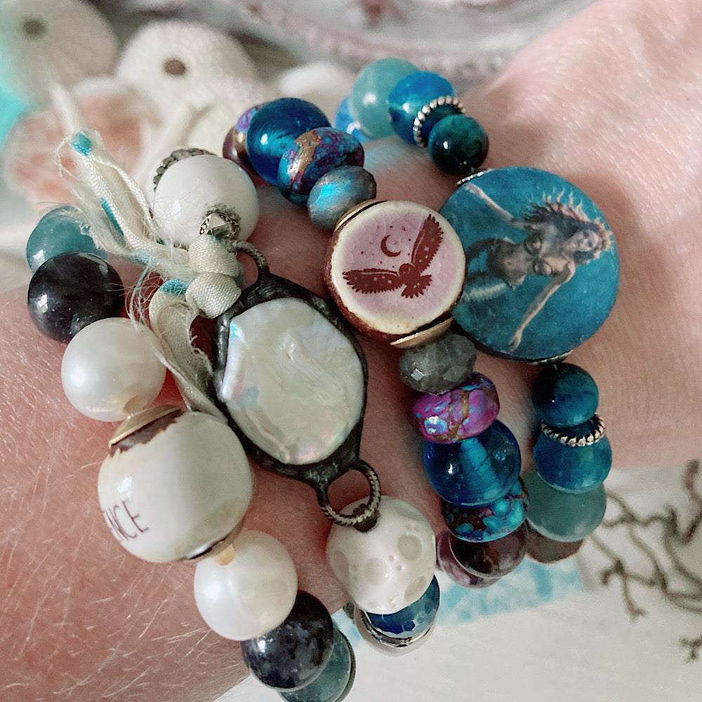 Women’s Summer Mermaid Coastal Beach Surfer BohoGlam Clasp Bracelet