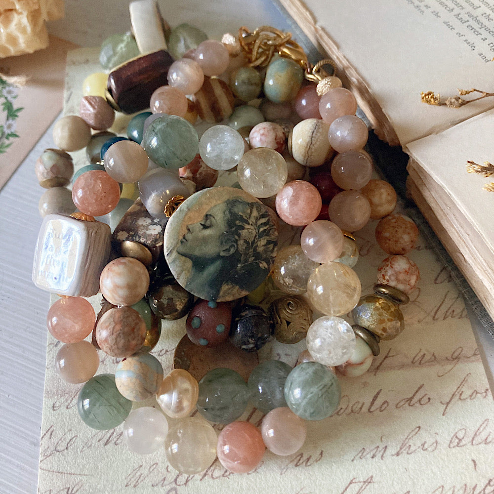 Women’s Fall Nature Witch Spellbook Mystical Soft Stretch Bracelet