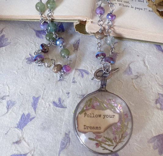 Women’s Wild Heather Talisman Cottagecore Whimsi Witchy Rosary Necklace