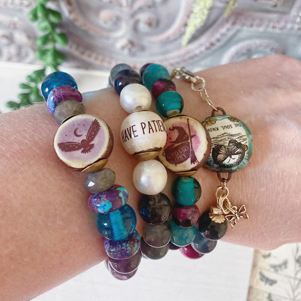 Women’s Butterfly Whimsical Fluorite Talisman Clasp Bracelet