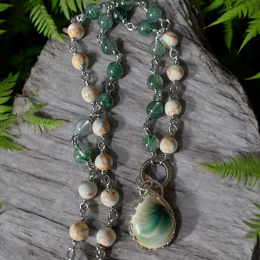 Women’s Summer Garden Cottagecore Boho Rosary Necklace