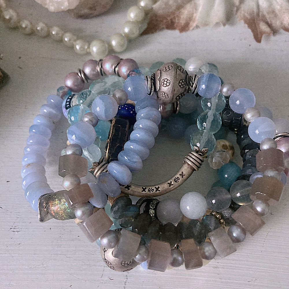 Women’s Pale BohoGlam Mystical Sterling Stretch Bracelet