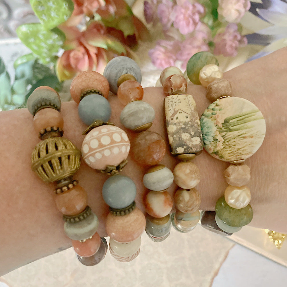 Women’s Summer Mystical Desert Talisman Neutral Stretch Bracelet