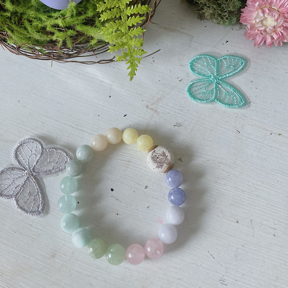 Women’s Pastel Spring Whimsy Song Bird Boho Stretch Bracelet