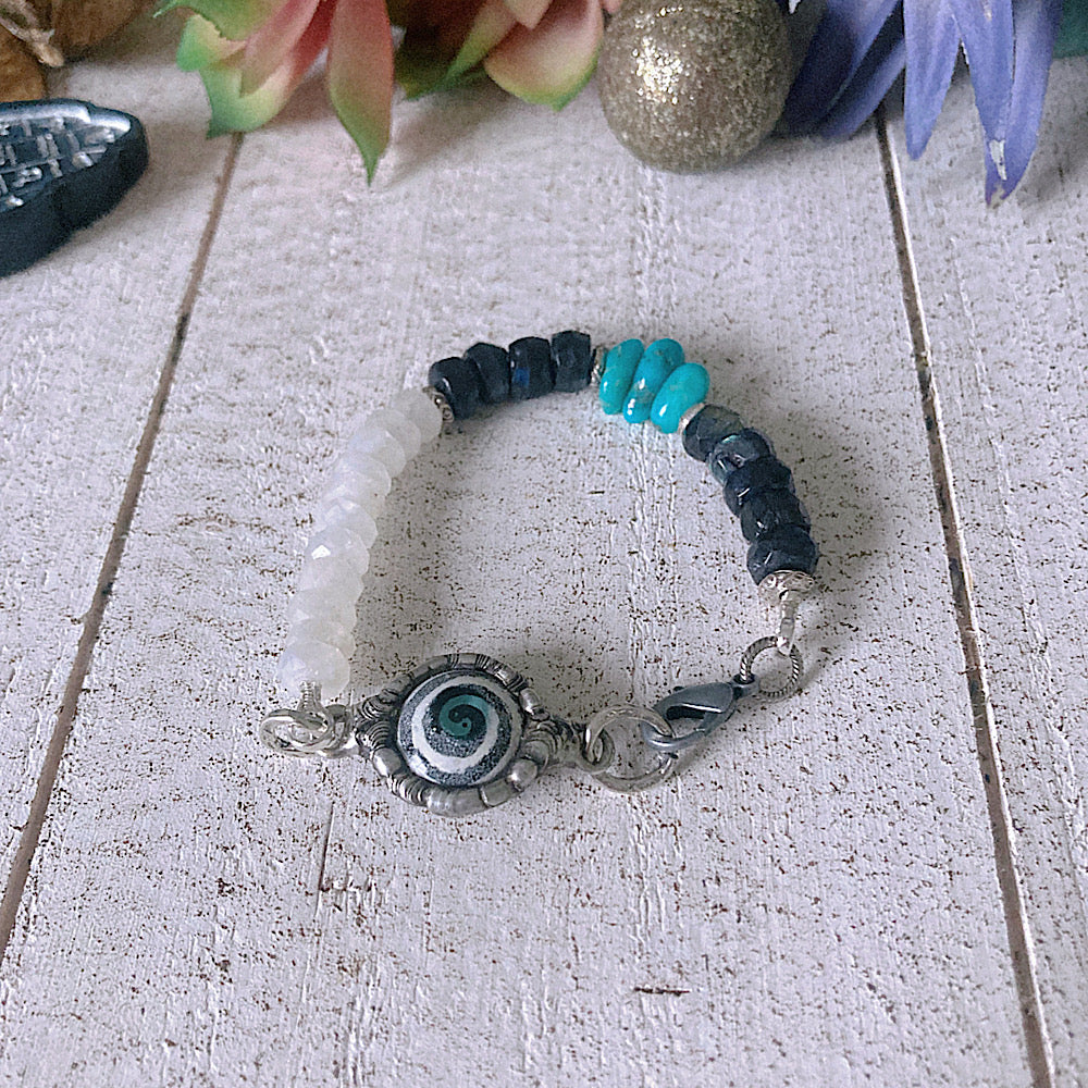 Women’s Desert Spiral Turquoise Clasp Bracelet