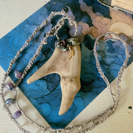 Women’s Summer Soldered Antler Shooting Star Sterling Silver Crochet Necklace