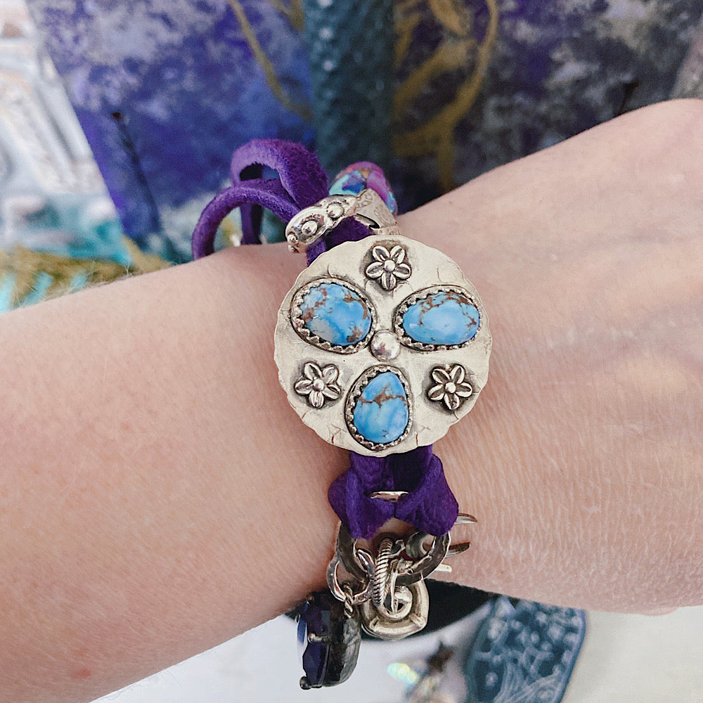 Women’s Celestial Moon Magic Turquoise Button Clasp Bracelet