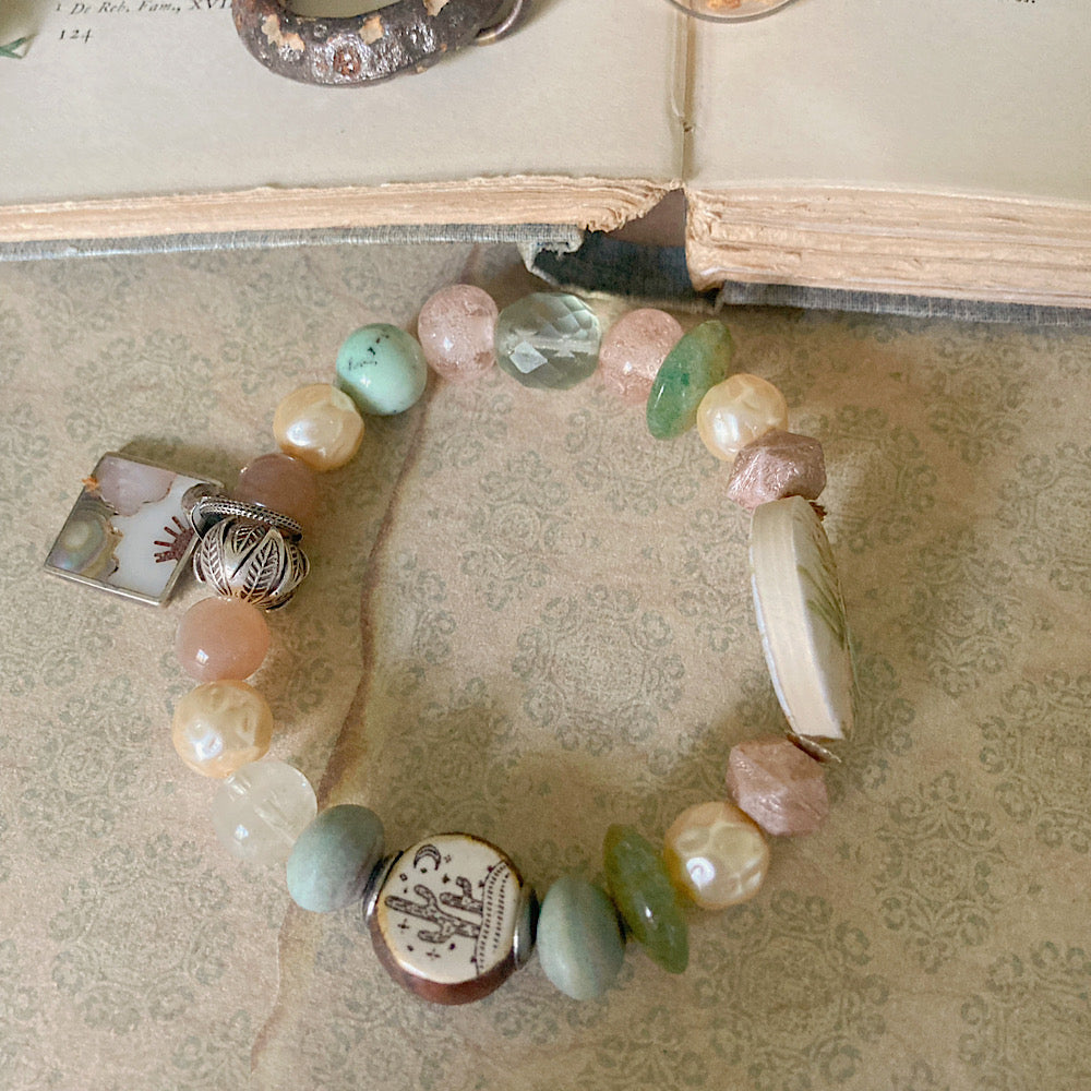 Women’s Summer Mystical Desert Talisman Neutral Stretch Bracelet