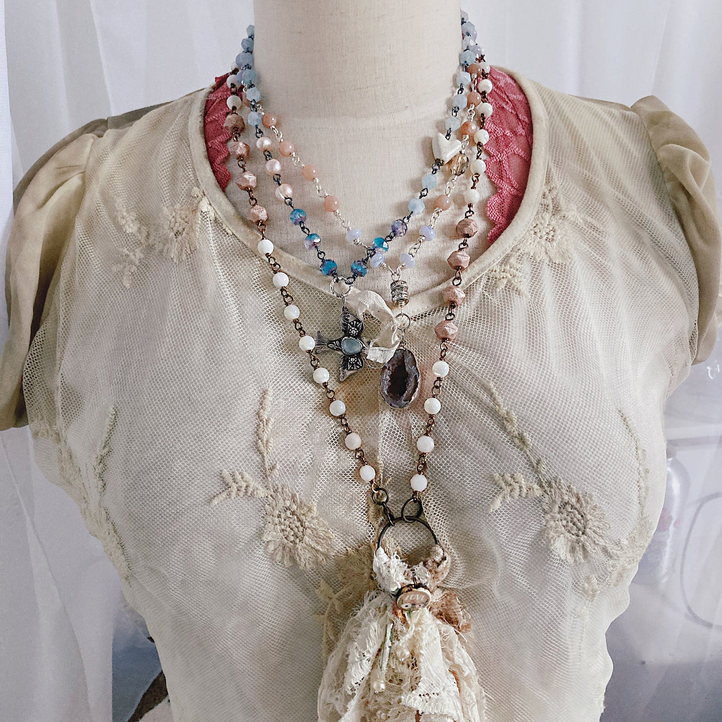 Women’s Shabby-Boho Tassel Rosary Necklace