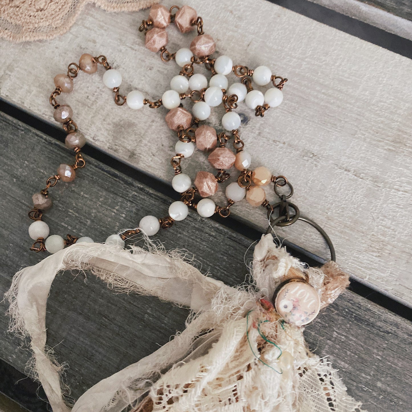 Women’s Shabby-Boho Tassel Rosary Necklace