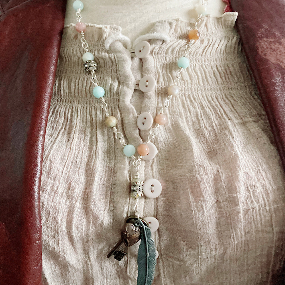 Women’s Shabby Charm Rosary Necklace