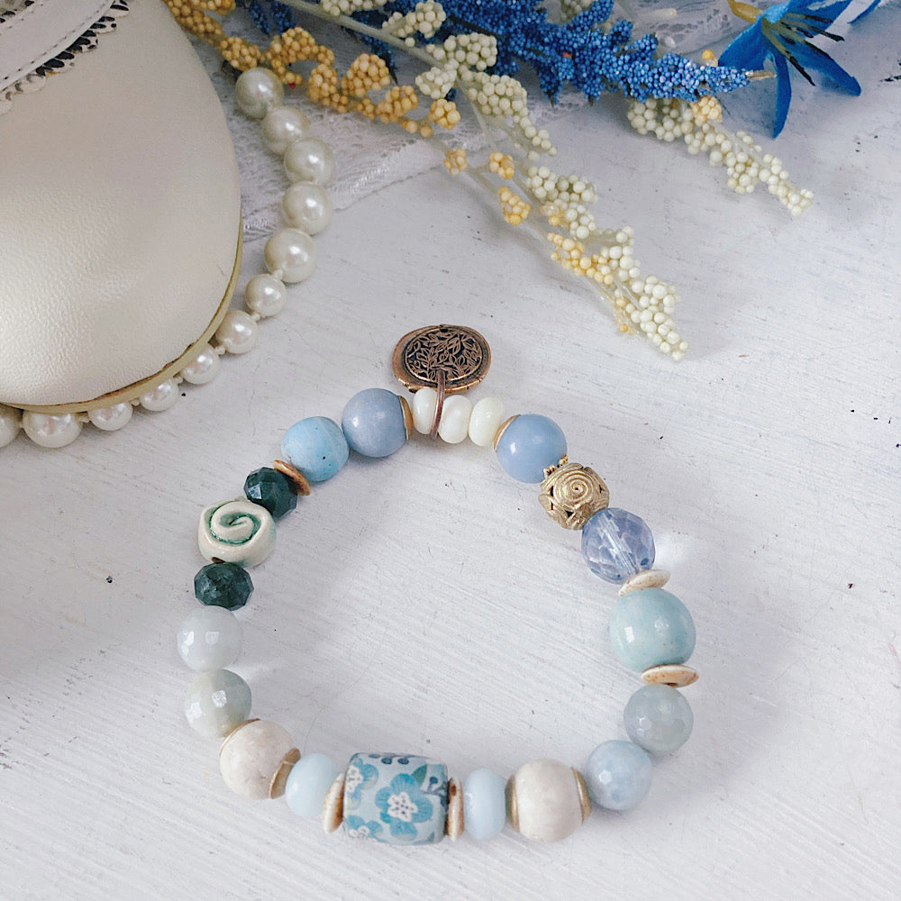 Pulsera elástica Shabby Boho para mujer