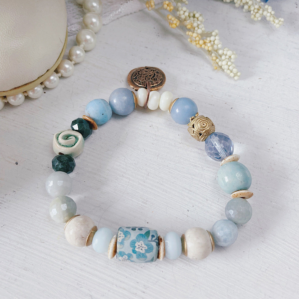 Pulsera elástica Shabby Boho para mujer