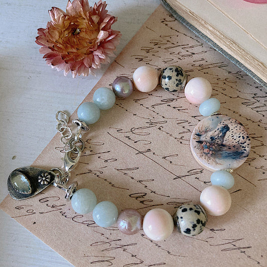 Women’s Summer Wild Horse Talisman Cottagecore Pastel Whimsical Clasp Bracelet