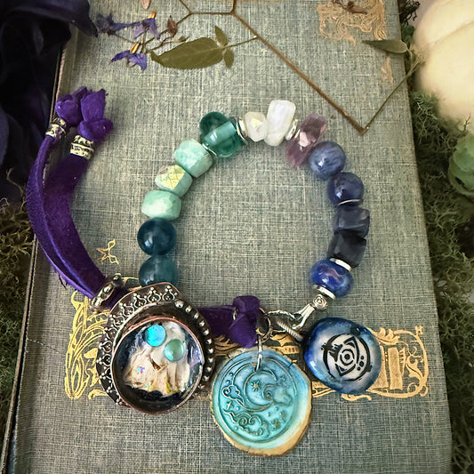 Reserved for a VIP: Women’s Fall Ghost Haunted Autumn Whimsy-Goth Button Clasp Bracelet