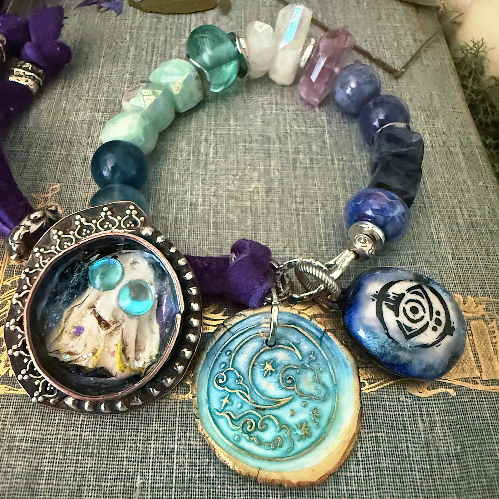 Reserved for a VIP: Women’s Fall Ghost Haunted Autumn Whimsy-Goth Button Clasp Bracelet