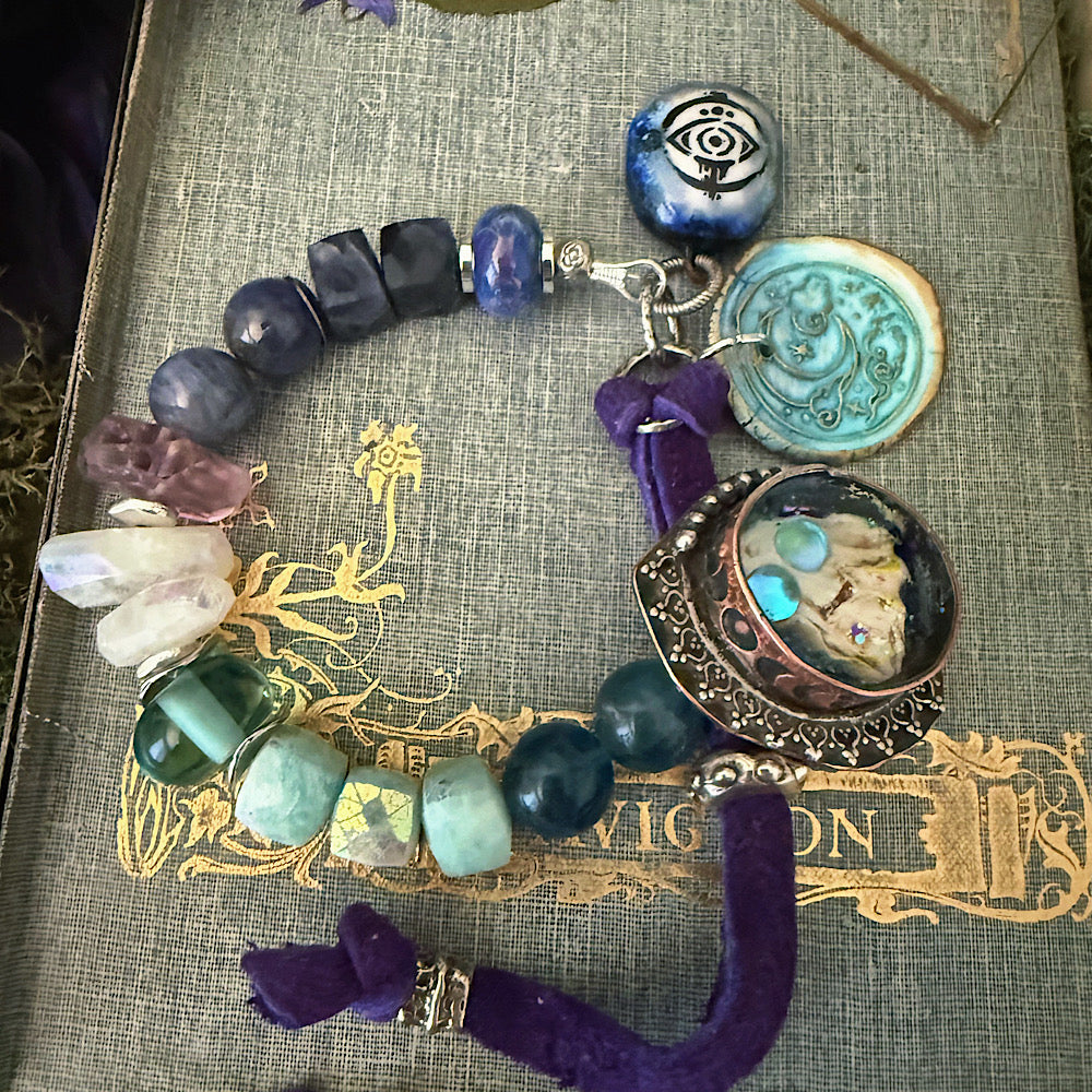Reserved for a VIP: Women’s Fall Ghost Haunted Autumn Whimsy-Goth Button Clasp Bracelet