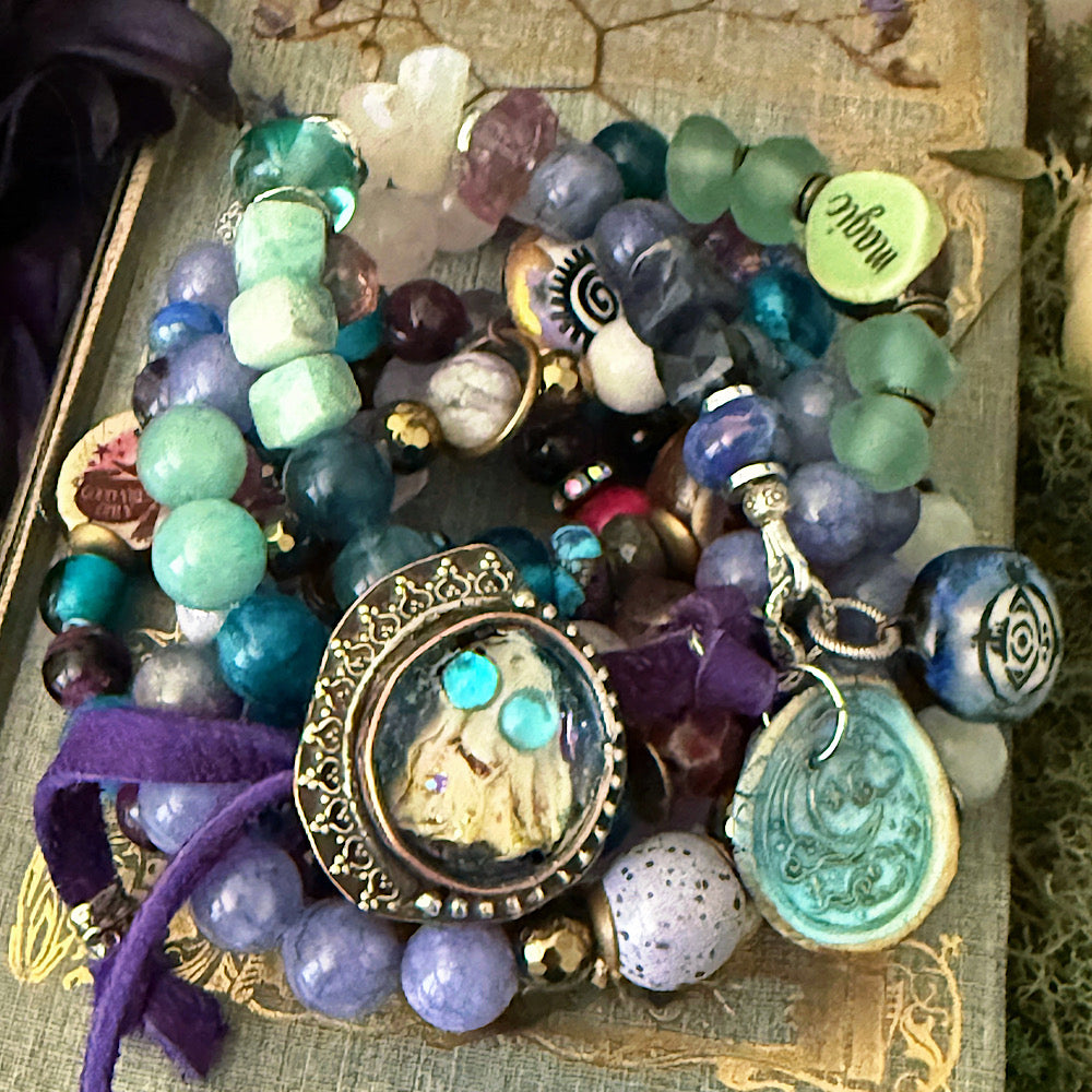 Reserved for a VIP: Women’s Fall Ghost Haunted Autumn Whimsy-Goth Button Clasp Bracelet