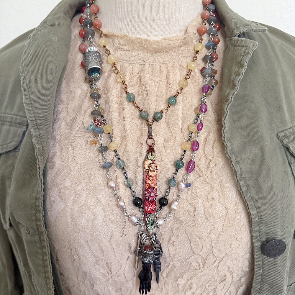 Women’s Anne Choi Día de los Muertos Mystical Ancestor Talisman Rosary Necklace