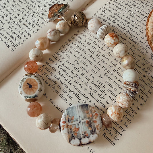 Women’s Fall Cozy Pumpkin Cottagecore Nature Lover’s Stretch Bracelet