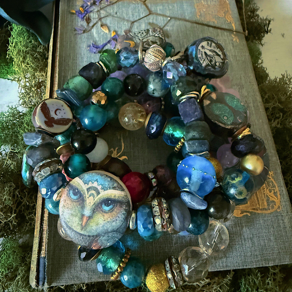 Reserved for a VIP: Women’s Fall Night Owl Talisman Mystical Stretch Bracelet