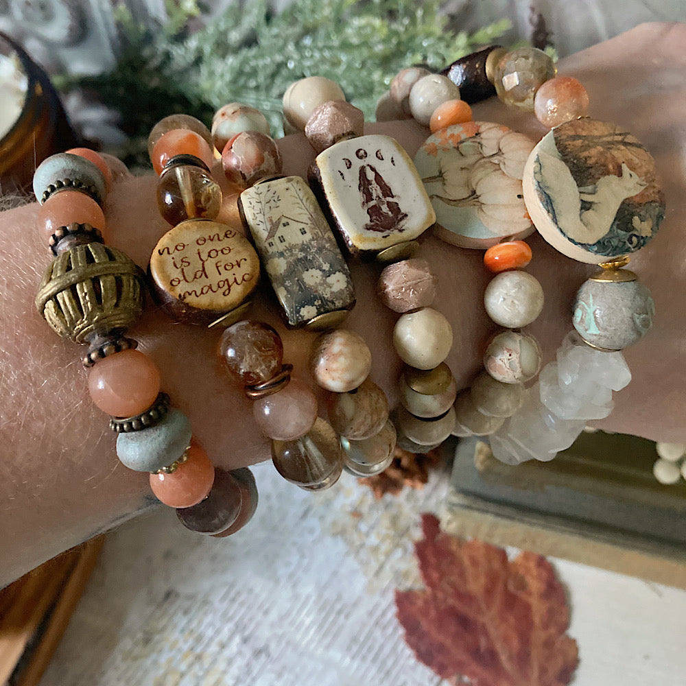 Reserved for S: Women’s Winter Snow Fox Animal Spirit Talisman Mystical Clasp Bracelet