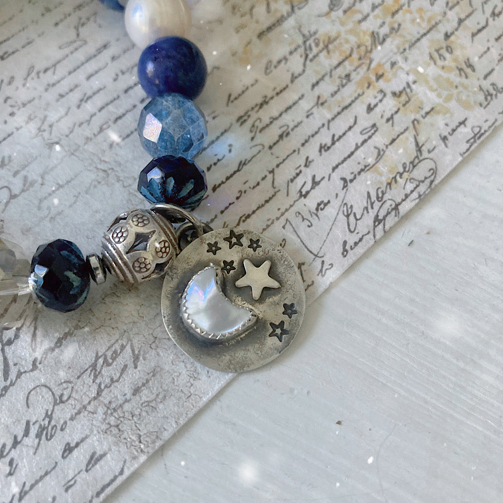 Reserved for L: Women’s Winter Solstice Celestial Luna Talisman Mystical Moon Magick Stretch Bracelet