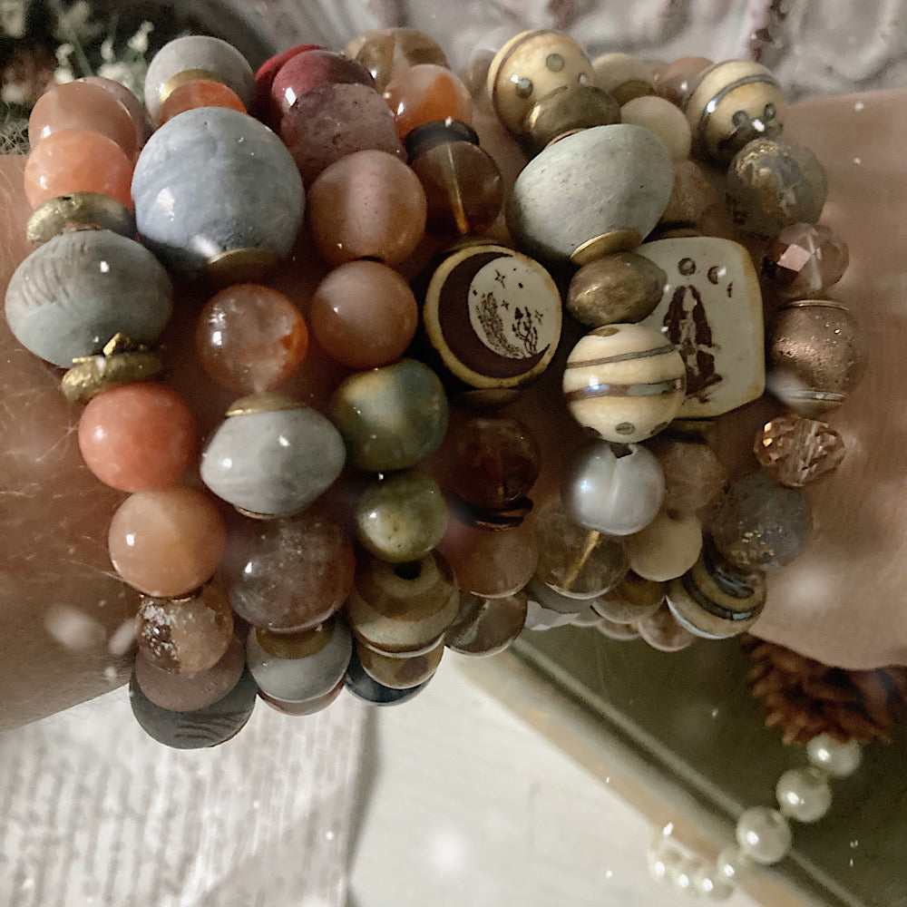 Women’s Hygge Witch Winter Neutral Magic in the Mundane Stretch Bracelet