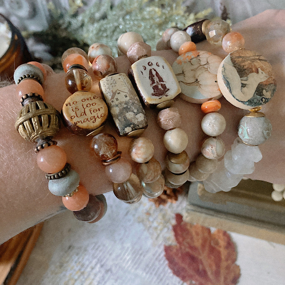 Reserved for S: Women’s Winter Snow Fox Animal Spirit Talisman Mystical Clasp Bracelet