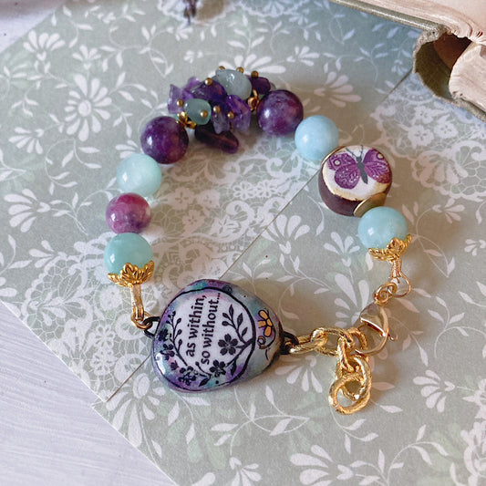 Women’s Spring Pastel Witchy Harmony Lepidolite Clasp Bracelet