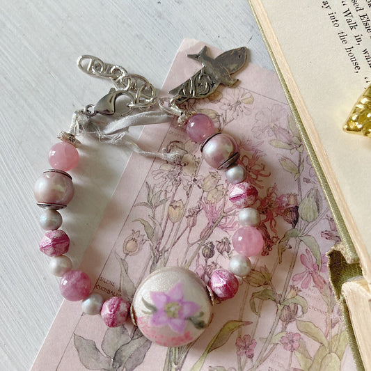 Reserved for a VIP: Women’s Spring Hellbore Floral Mystical Talisman Cottagecore Clasp Bracelet
