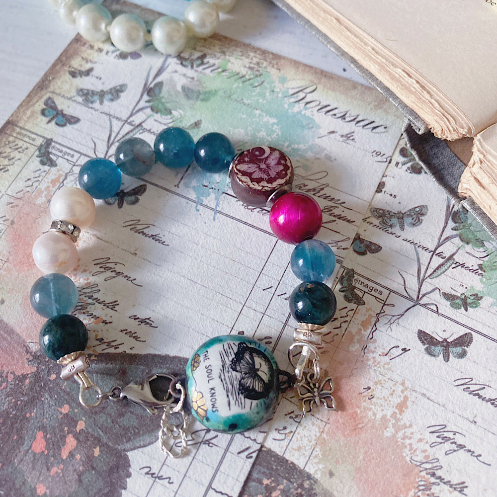Women’s Butterfly Whimsical Fluorite Talisman Clasp Bracelet