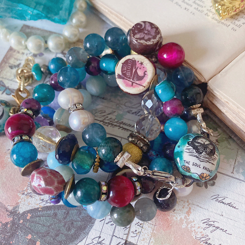 Women’s Butterfly Whimsical Fluorite Talisman Clasp Bracelet