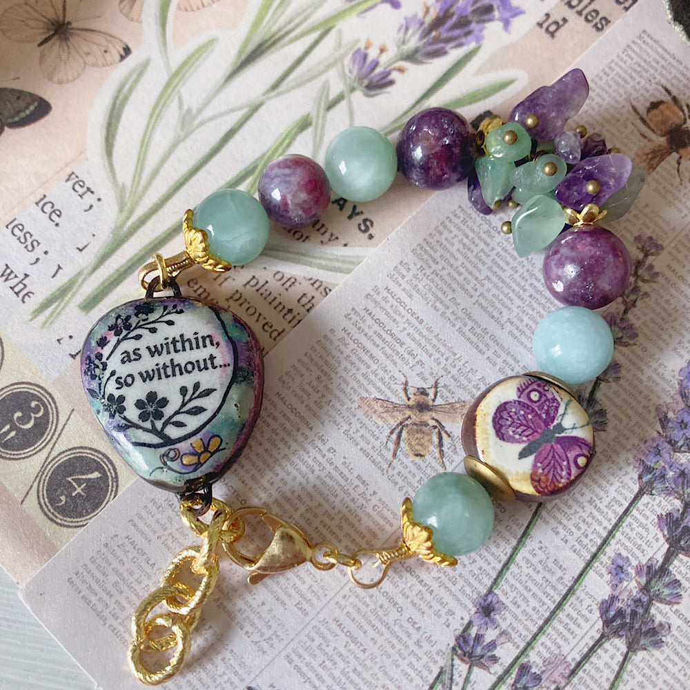 Women’s Pastel Witchy Harmony Lepidolite Clasp Bracelet