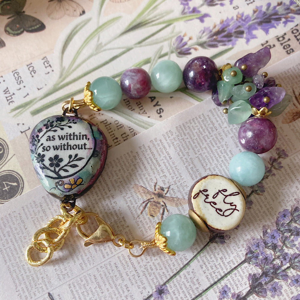 Women’s Pastel Witchy Harmony Lepidolite Clasp Bracelet