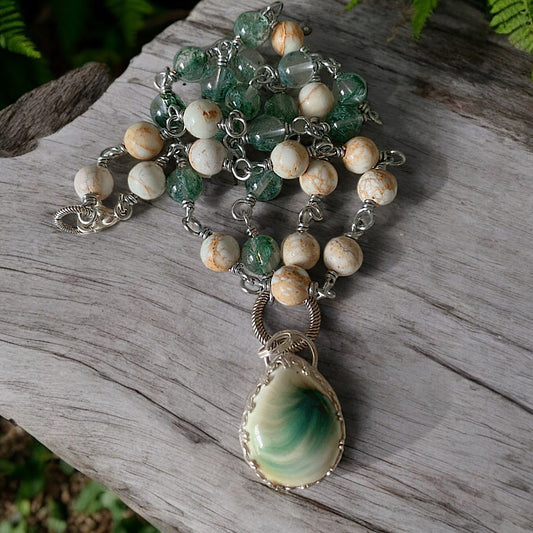 Women’s Summer Garden Cottagecore Boho Rosary Necklace