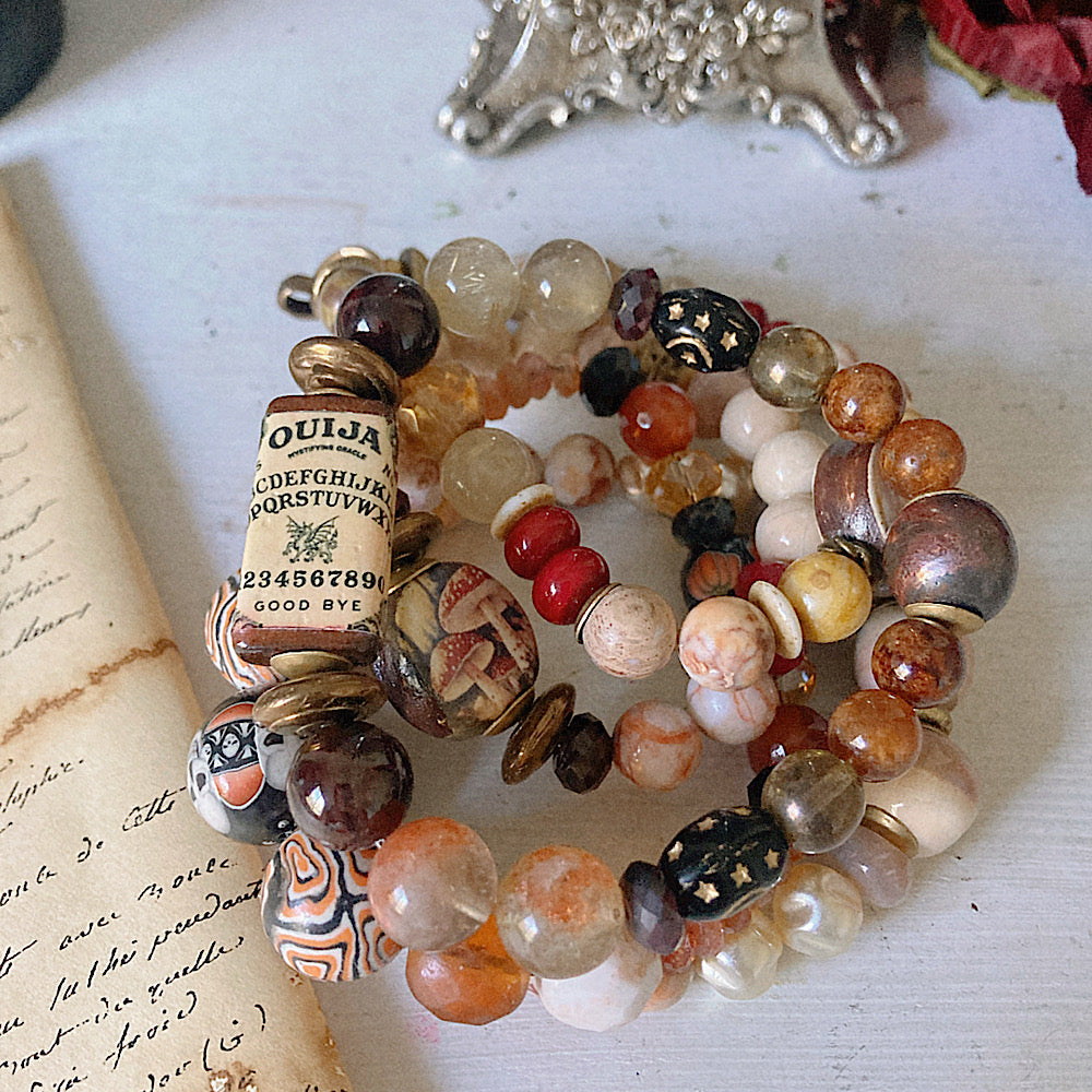 Ouija Halloween Divination Dark Academia Fall Stretch Bracelet