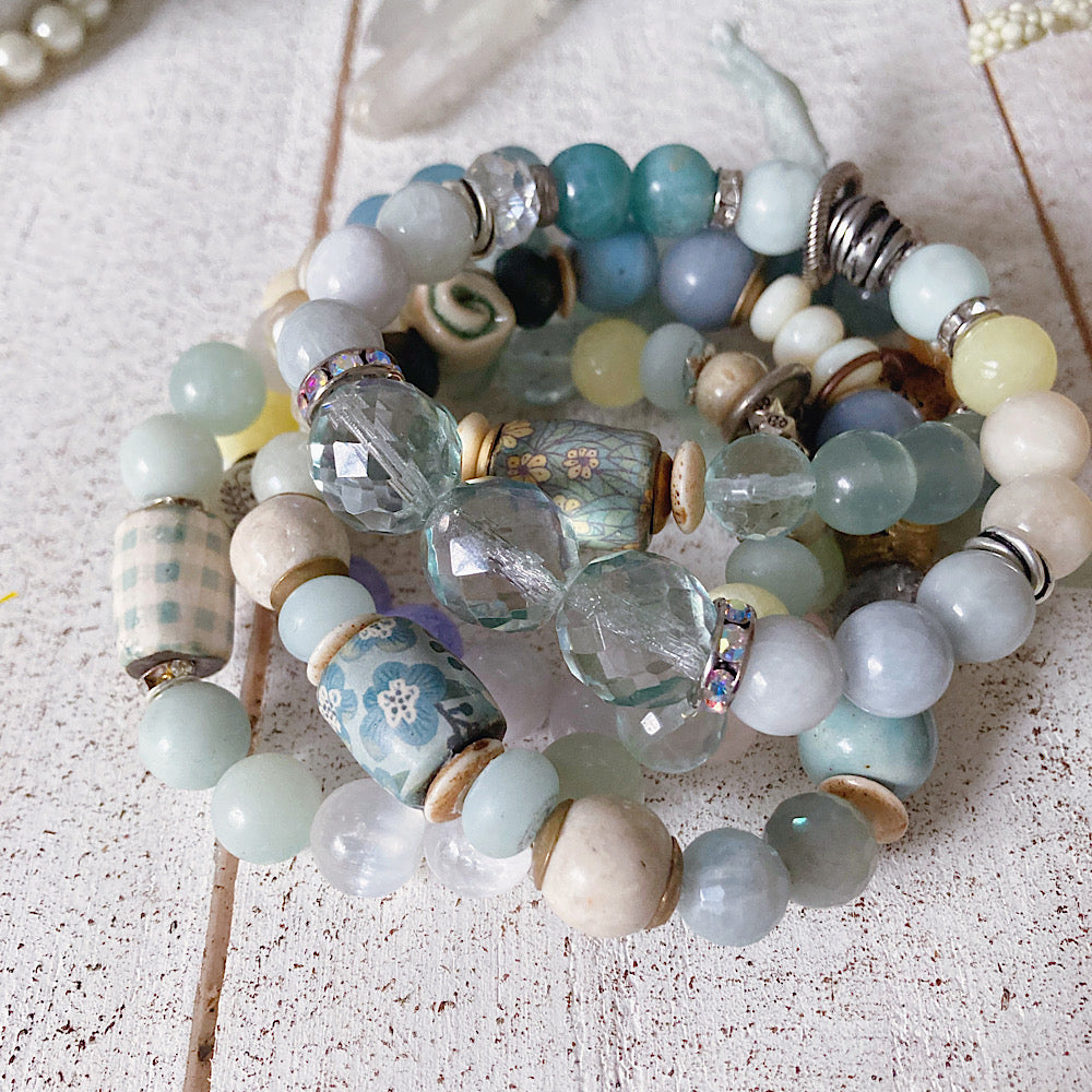 Women’s Boho-Chic Shabby Moon Magick Stretch Bracelet