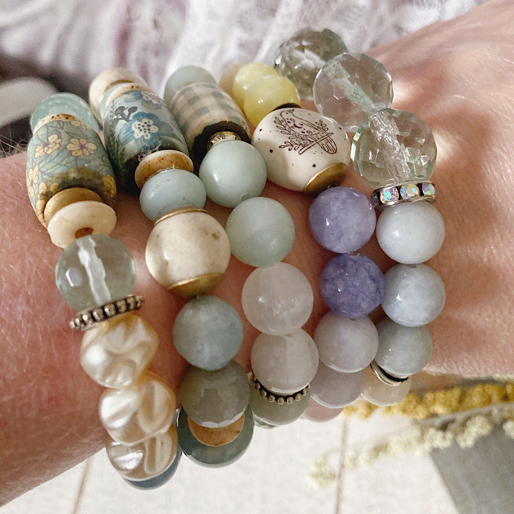 Women’s Boho-Chic Shabby Moon Magick Stretch Bracelet