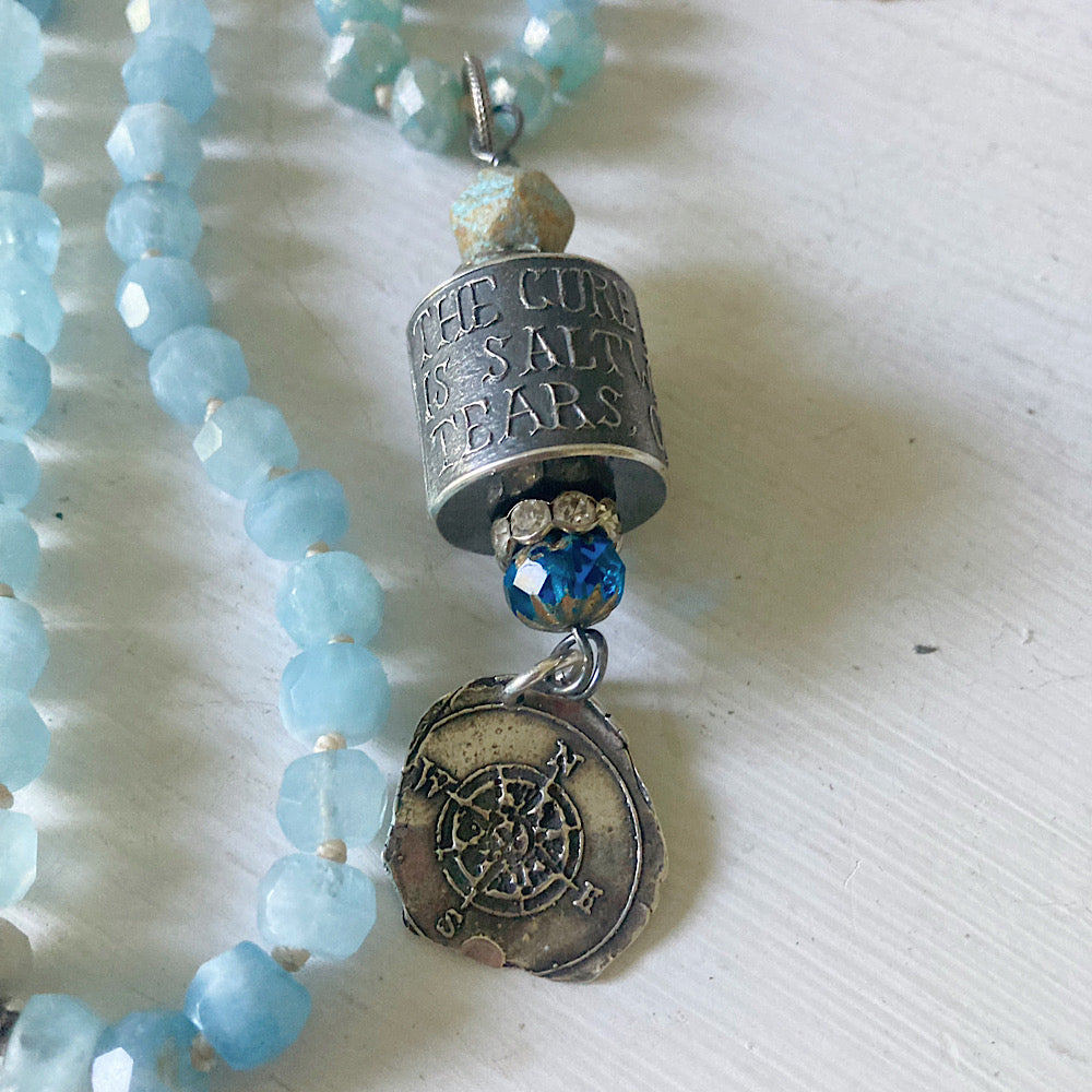 Women’s Summer Beachy Sterling Anne Choi Pearl Ocean Magic Surfer Knotted Necklace
