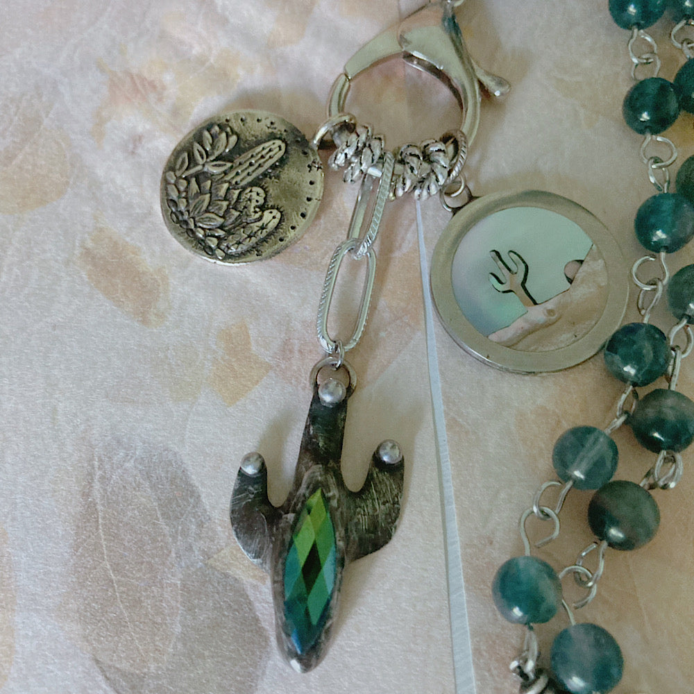 Women’s Summer Desert Oasis Nature Lover’s Talisman Rosary Charm Necklace