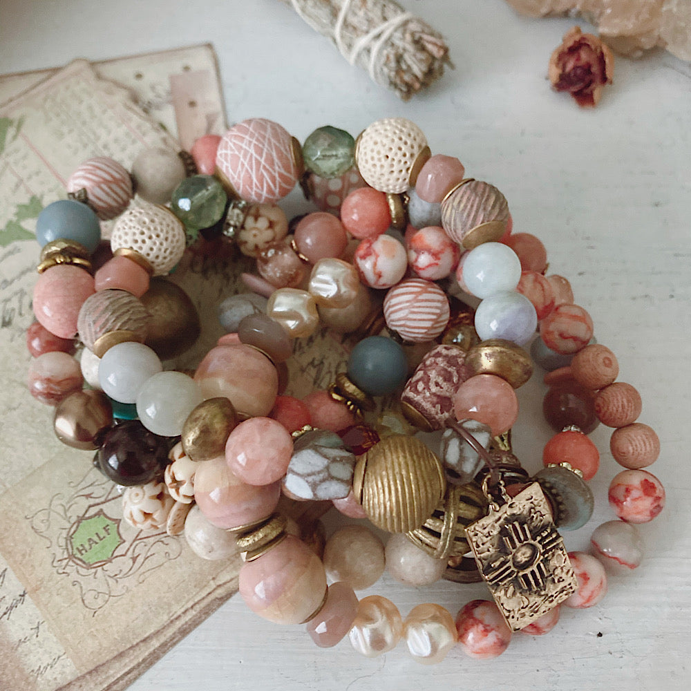 Women’s Desert Sunstone Rustic Shabby Stretch Bracelet