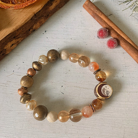 Women’s Winter Hygge Cottagecore Moon Magic Rustic Stretch Bracelet