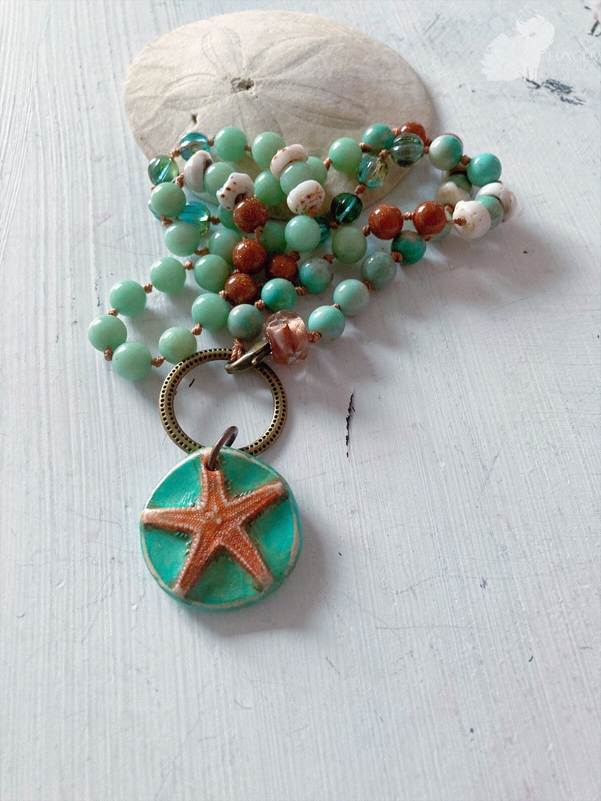 Women’s Starfish Rustic Boho Knotted Necklace