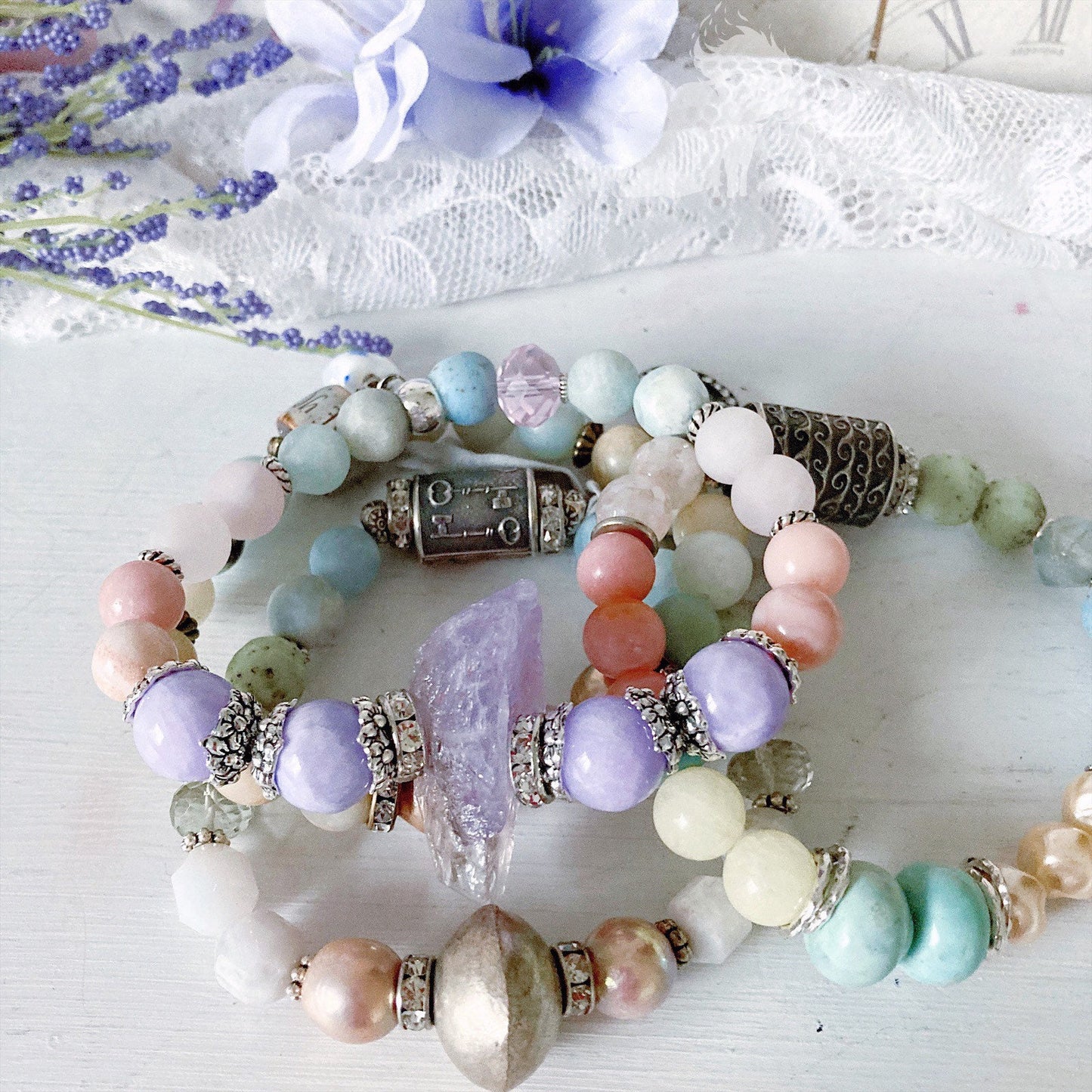 Bracelet extensible pastel fantaisiste Boho pour femmes