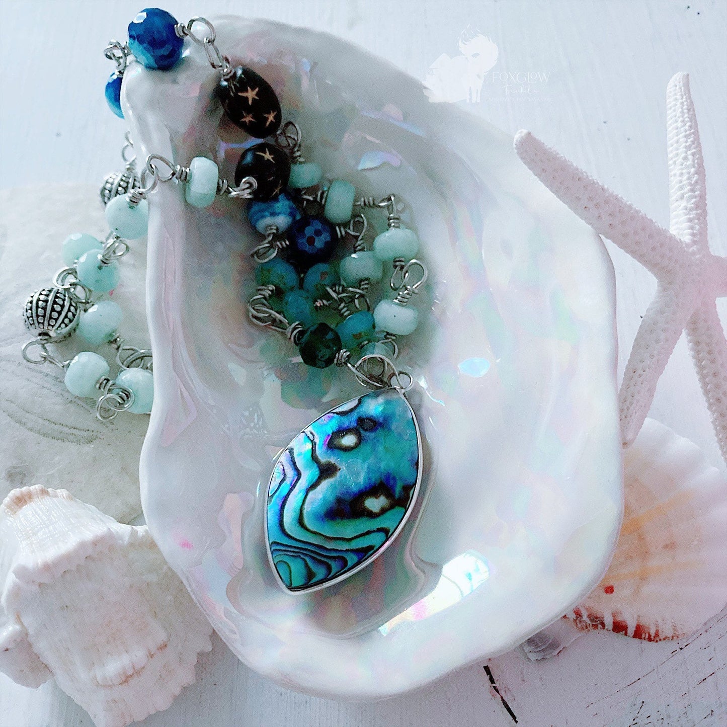 Women’s Beach-Boho Abalone Rosary Necklace