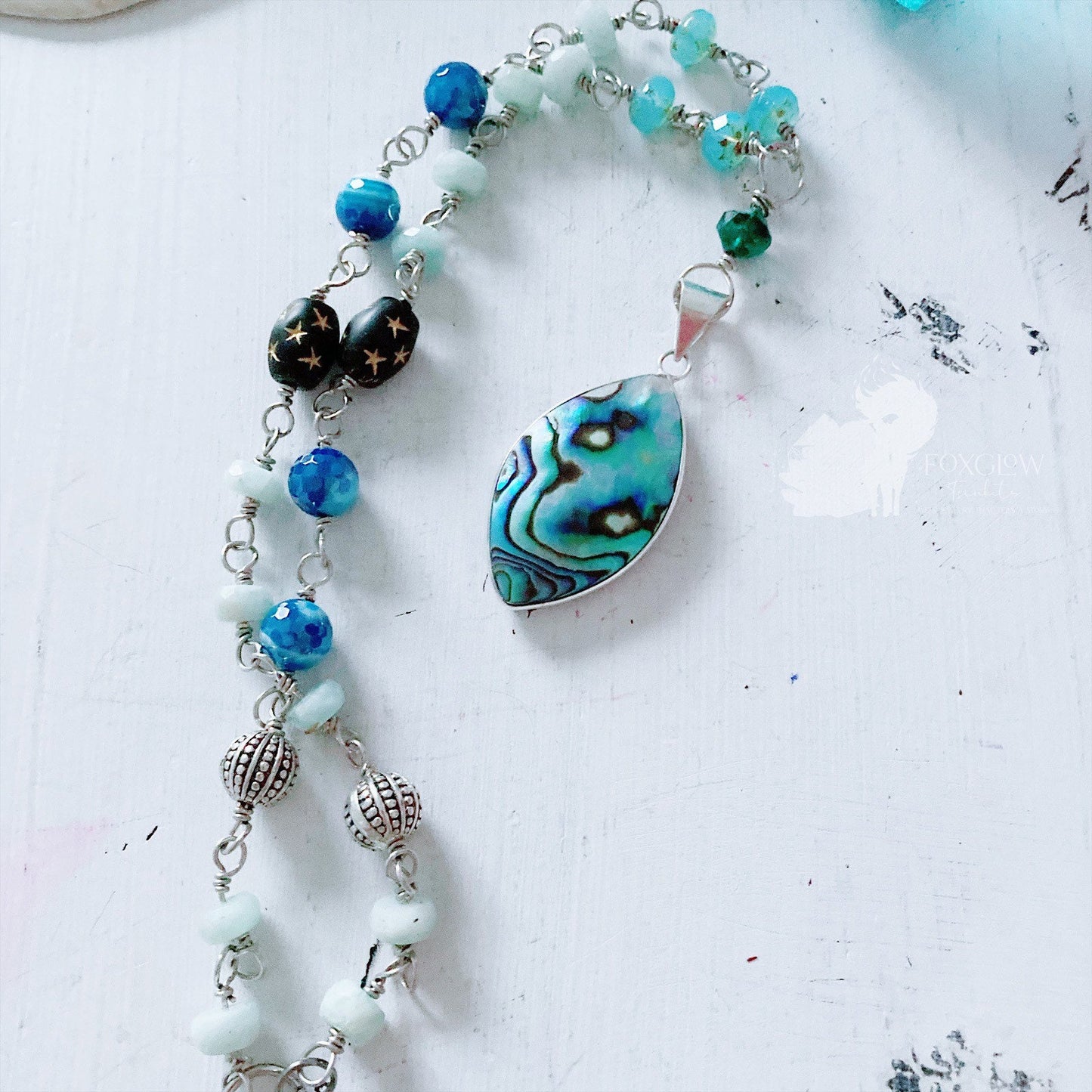 Women’s Beach-Boho Abalone Rosary Necklace