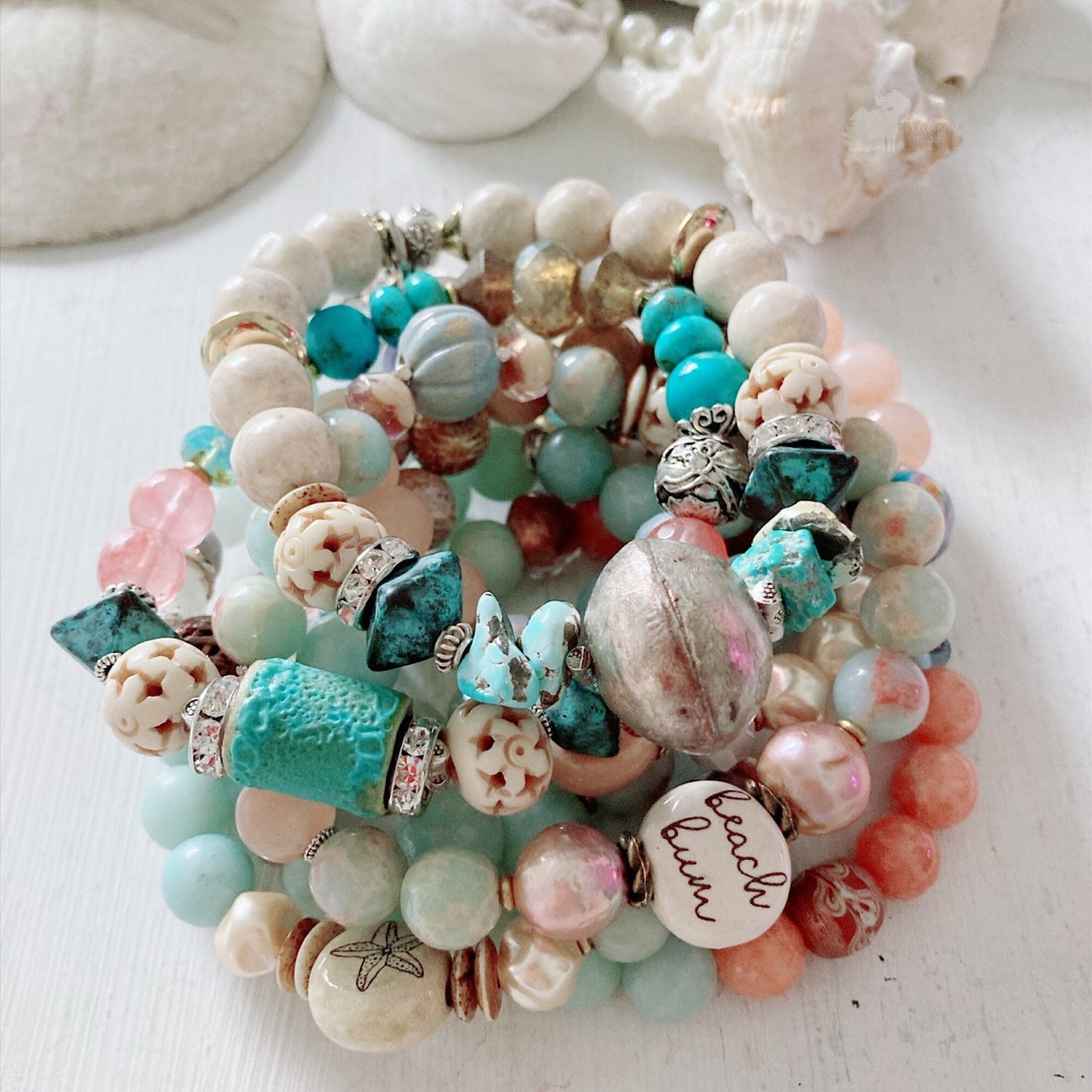 Bracelet extensible Boho désert turquoise pour femme